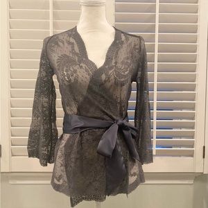 Womens Small Lace Wrap Top